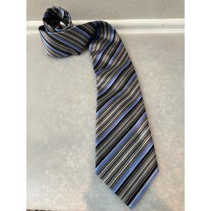 Louis Dell'Olio Multi Stripe Blue 100% Silk Necktie